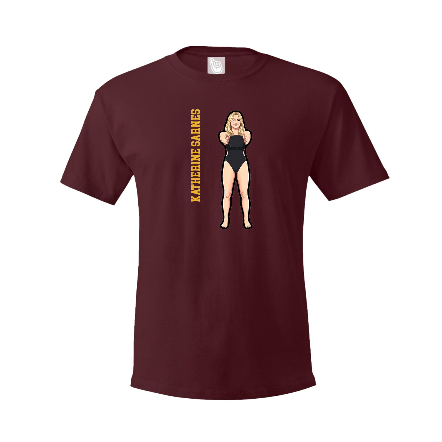 Youth Tee — Name Vertical in Maroon