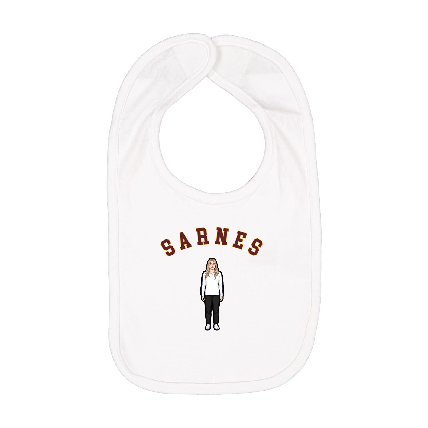 Infant Bib — Shirsey Arch in White