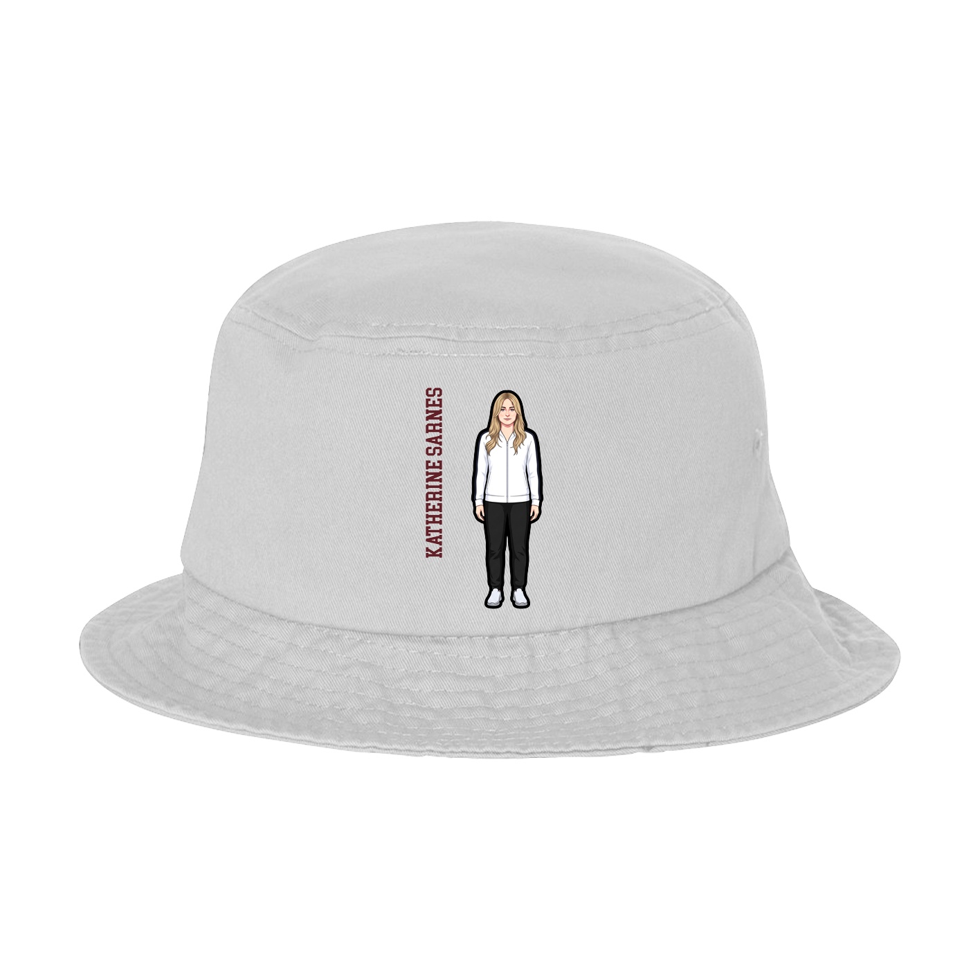 Bucket Cap — Name Vertical in White