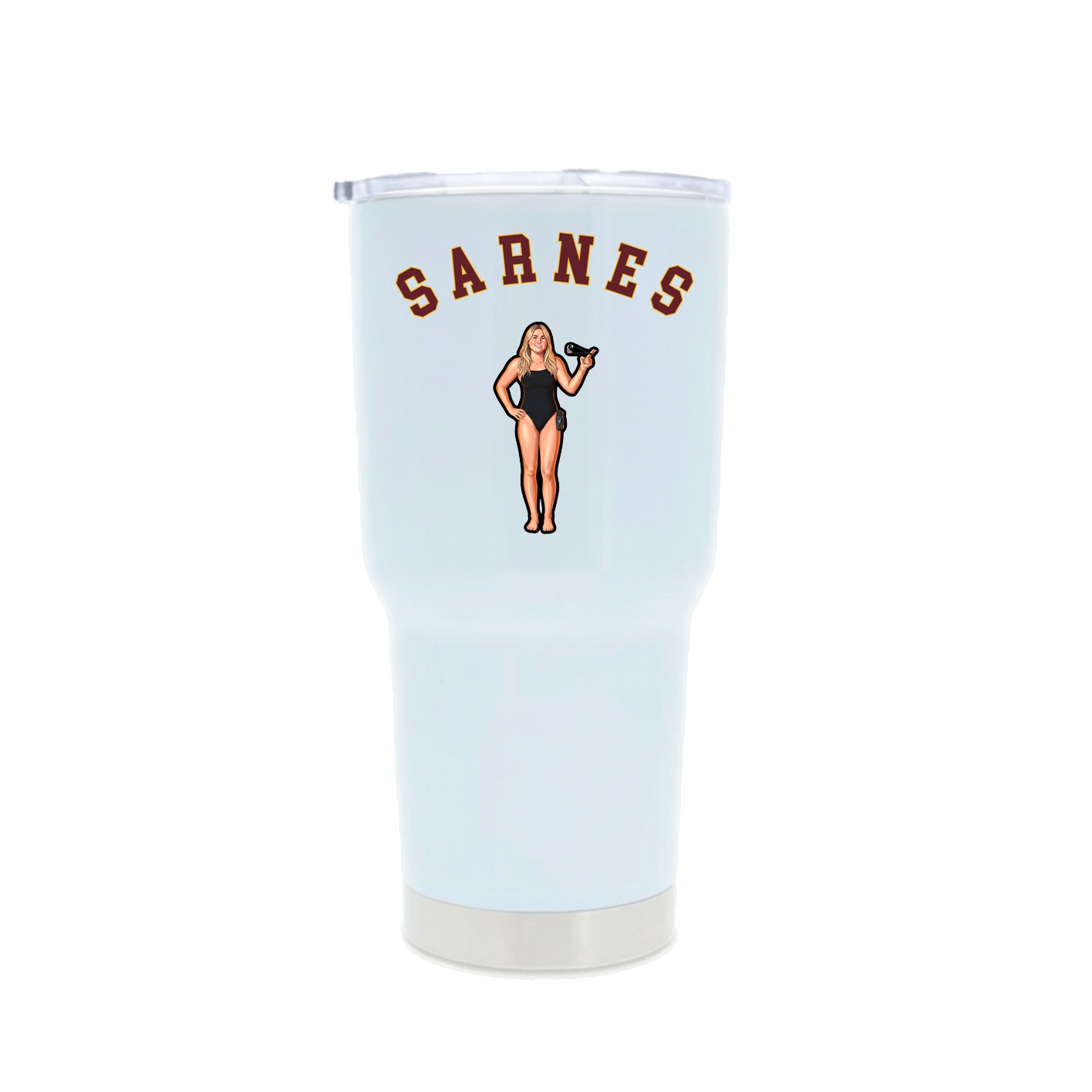 30oz Stainless Steel Tumbler — Shirsey Arch in White