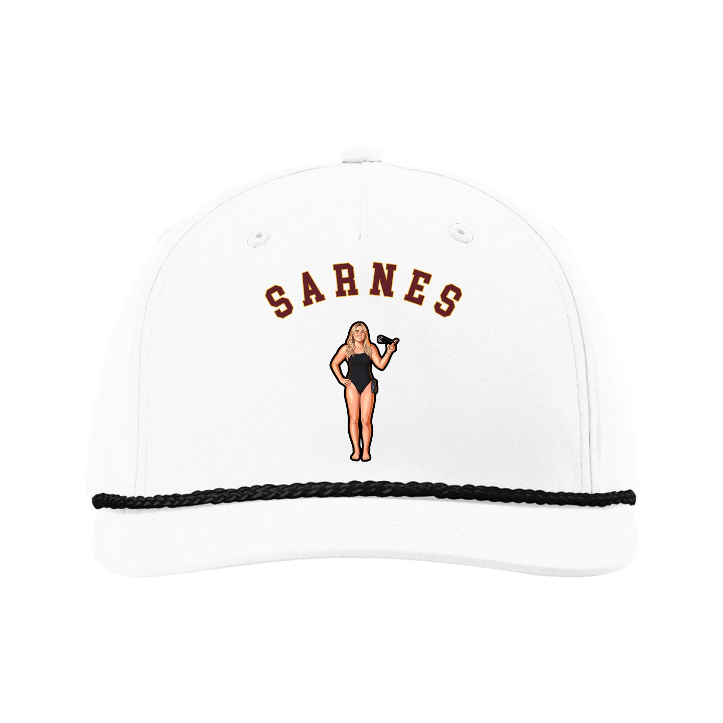 Five-Panel Classic Rope Cap — Shirsey Arch in White