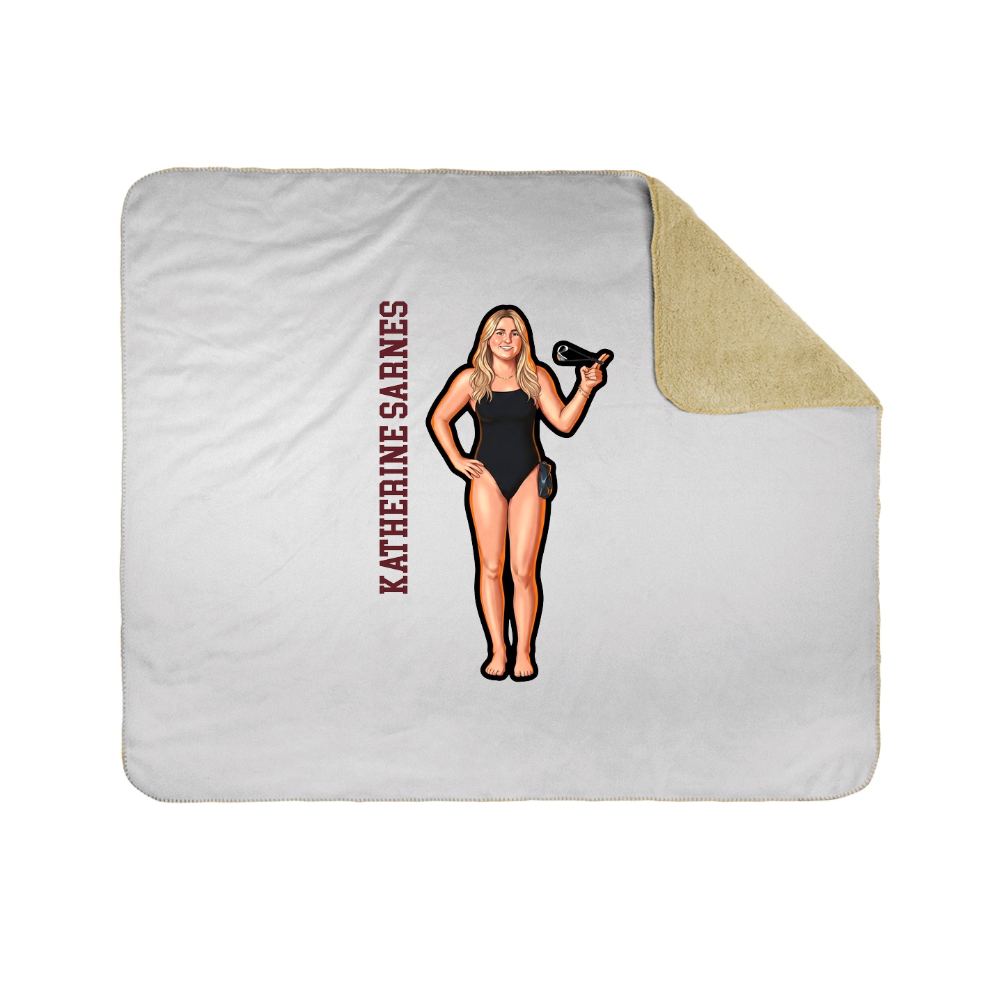 Throw Blanket — Name Vertical in White