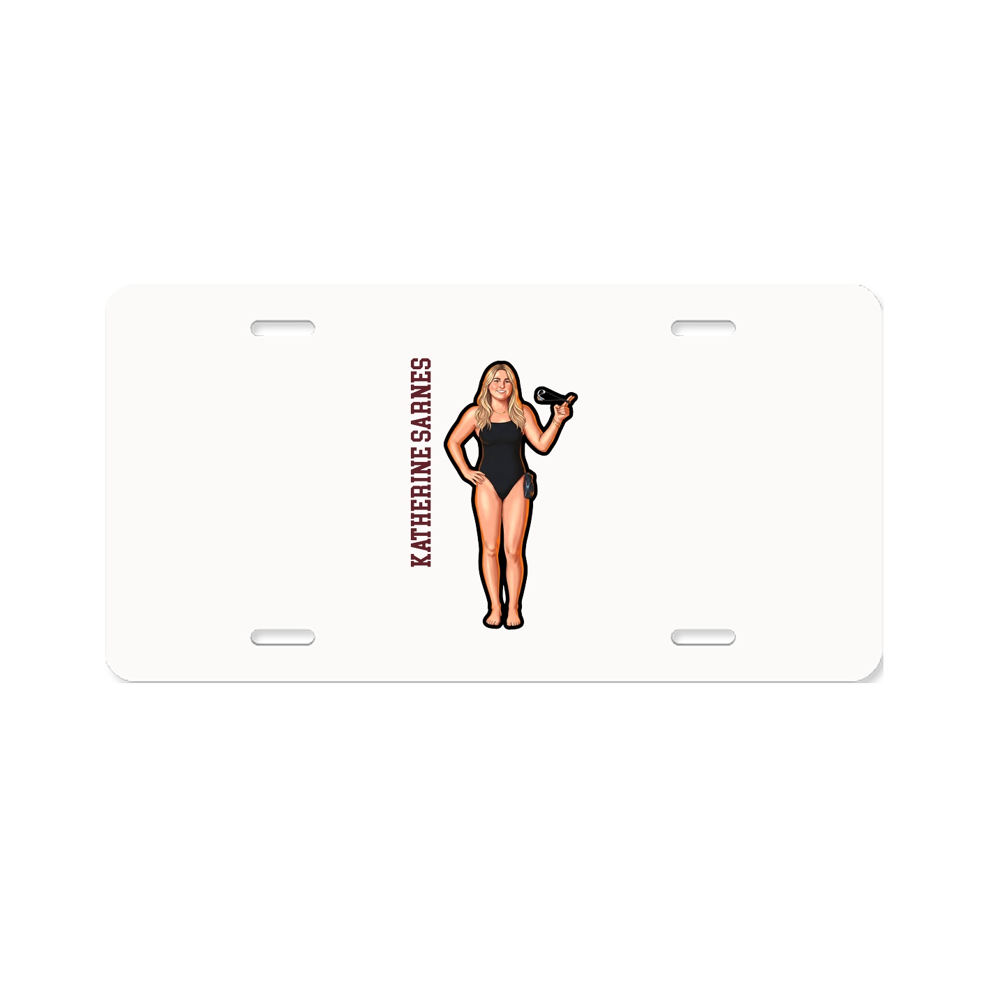License Plate — Name Vertical in Classic