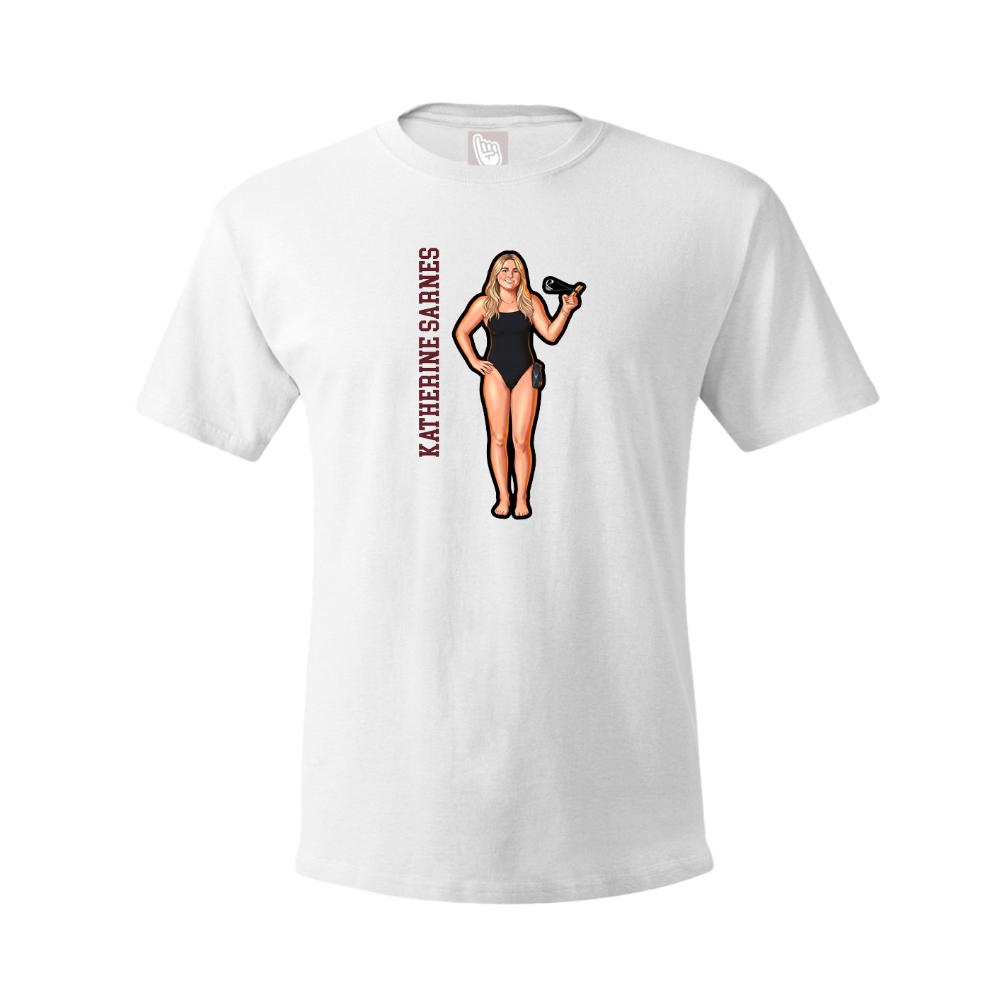 Tee — Name Vertical in White