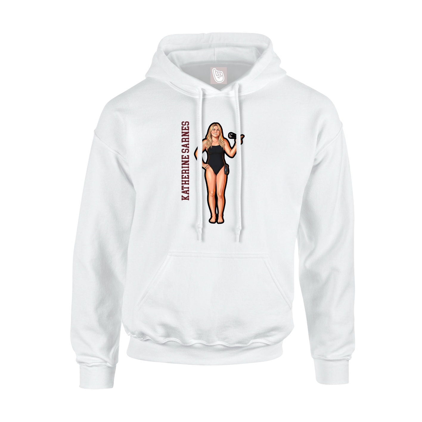 Hoodie — Name Vertical in White