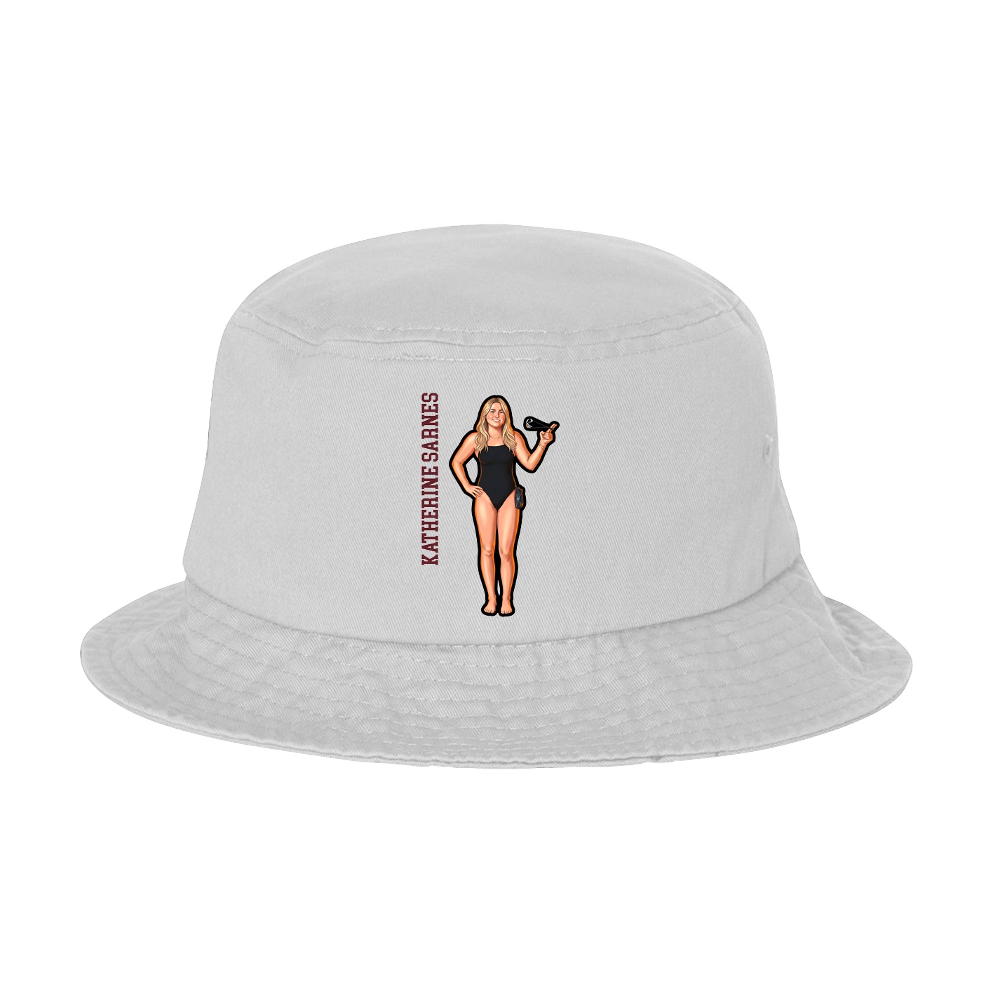 Bucket Cap — Name Vertical in White