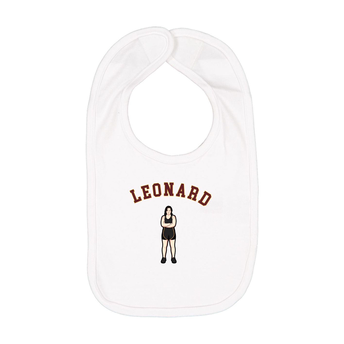 Infant Bib — Shirsey Arch in White