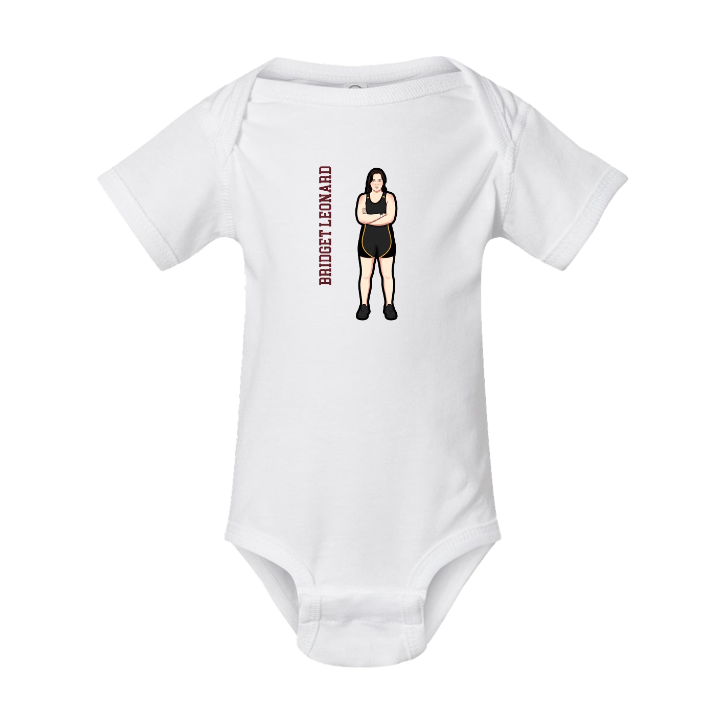 Baby Onesie — Name Vertical in White