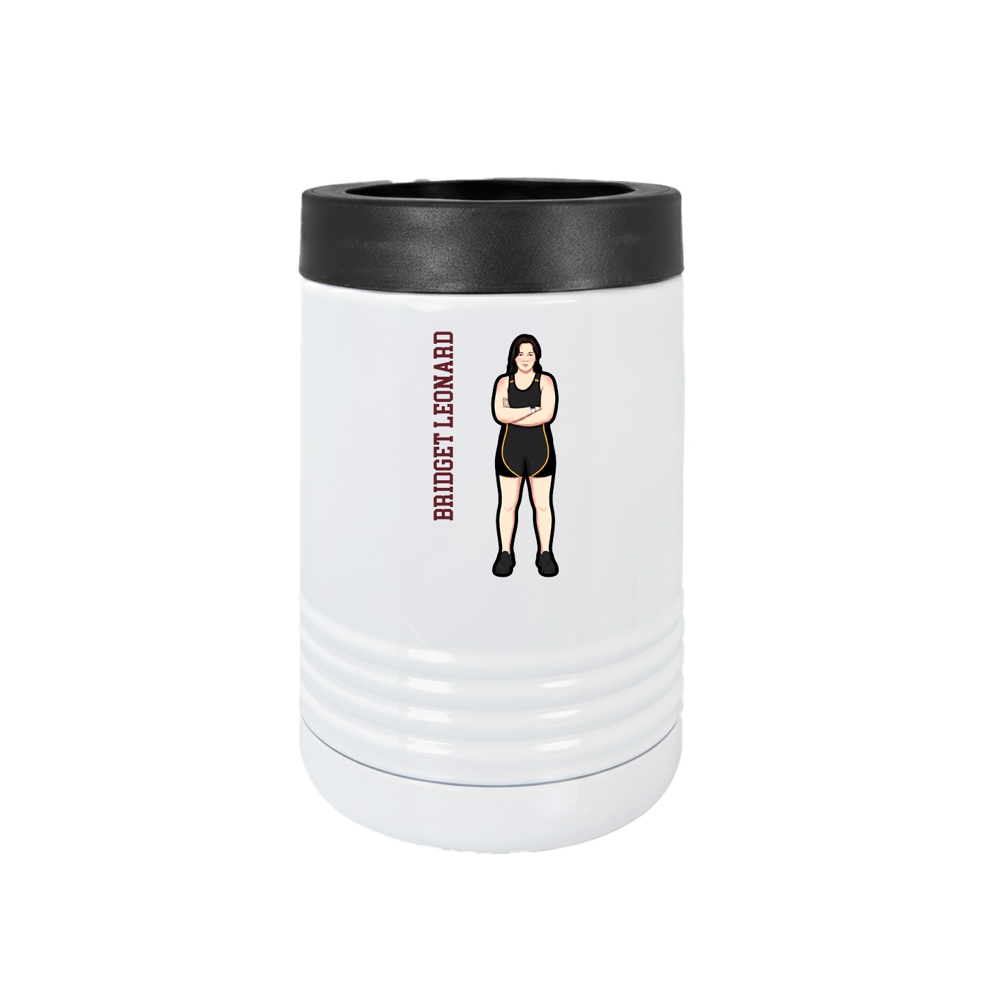 Beverage Holder — Name Vertical in White