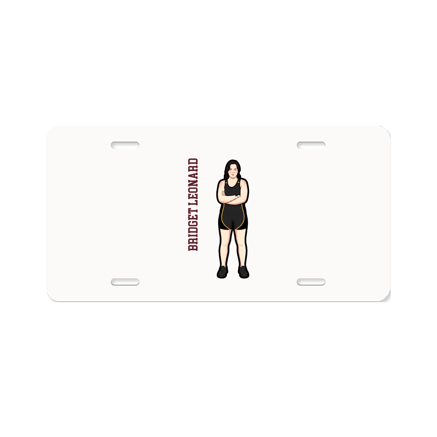 License Plate — Name Vertical in Classic