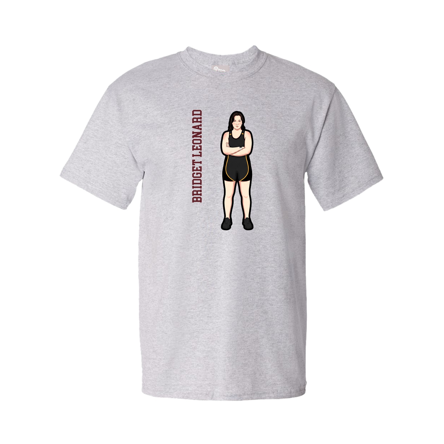 Tee — Name Vertical in Grey