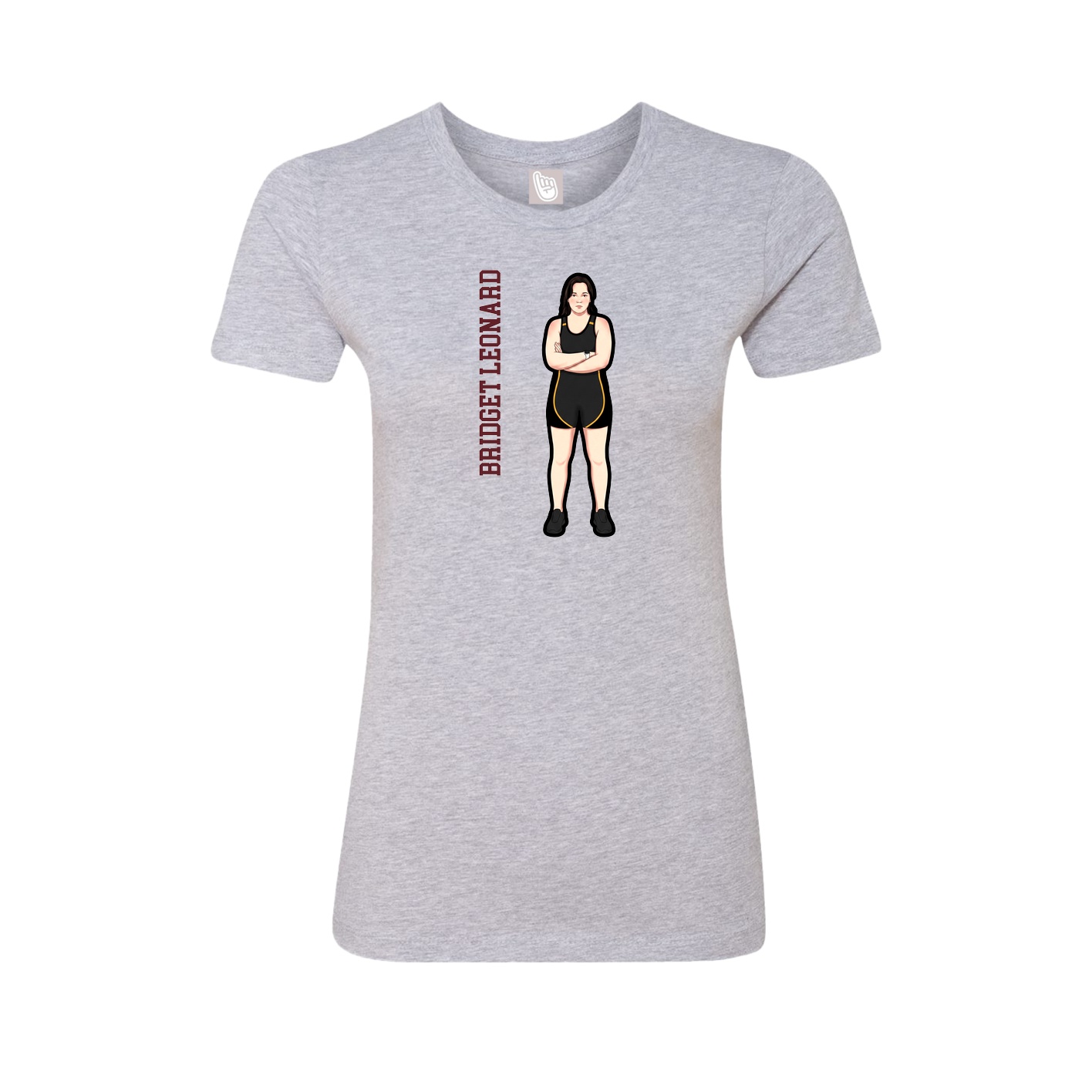 Womens Tee — Name Vertical in Grey