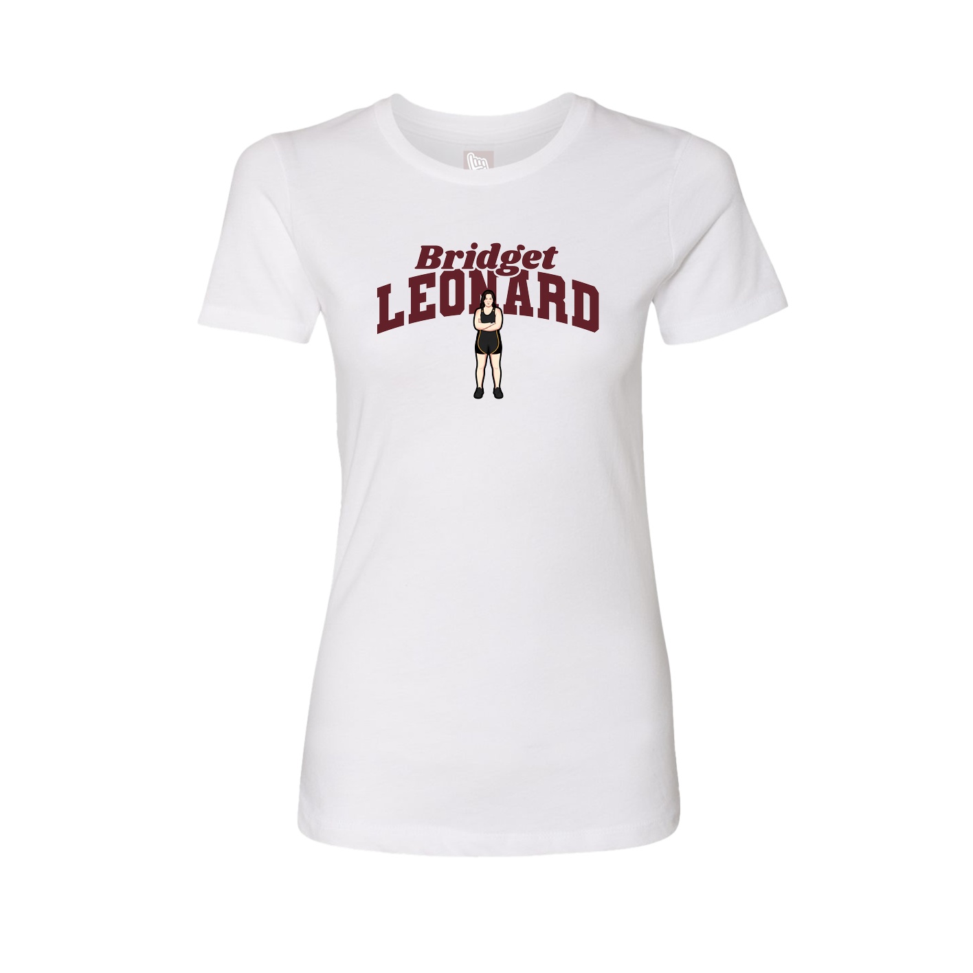 Fitted Women's Tee — Signature Arch in White