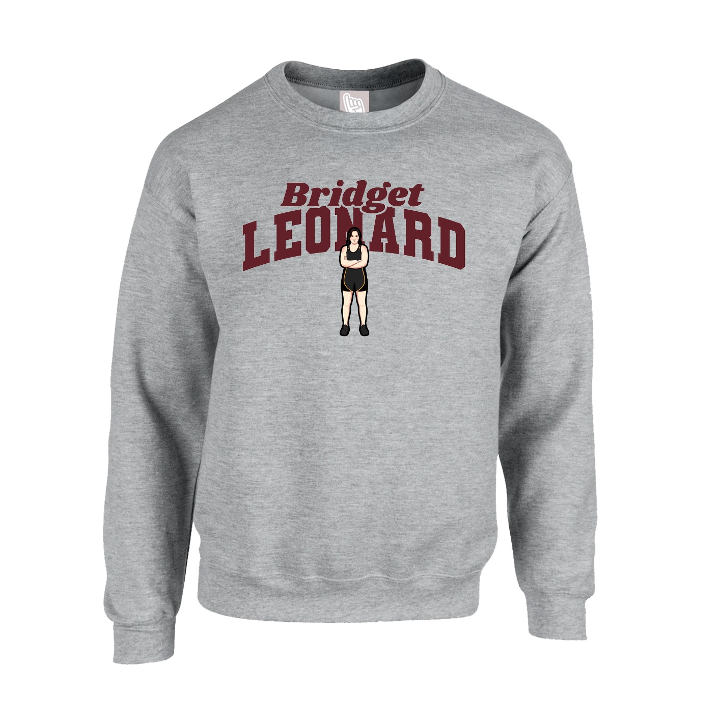 Fleece Crew — Signature Arch in Grey