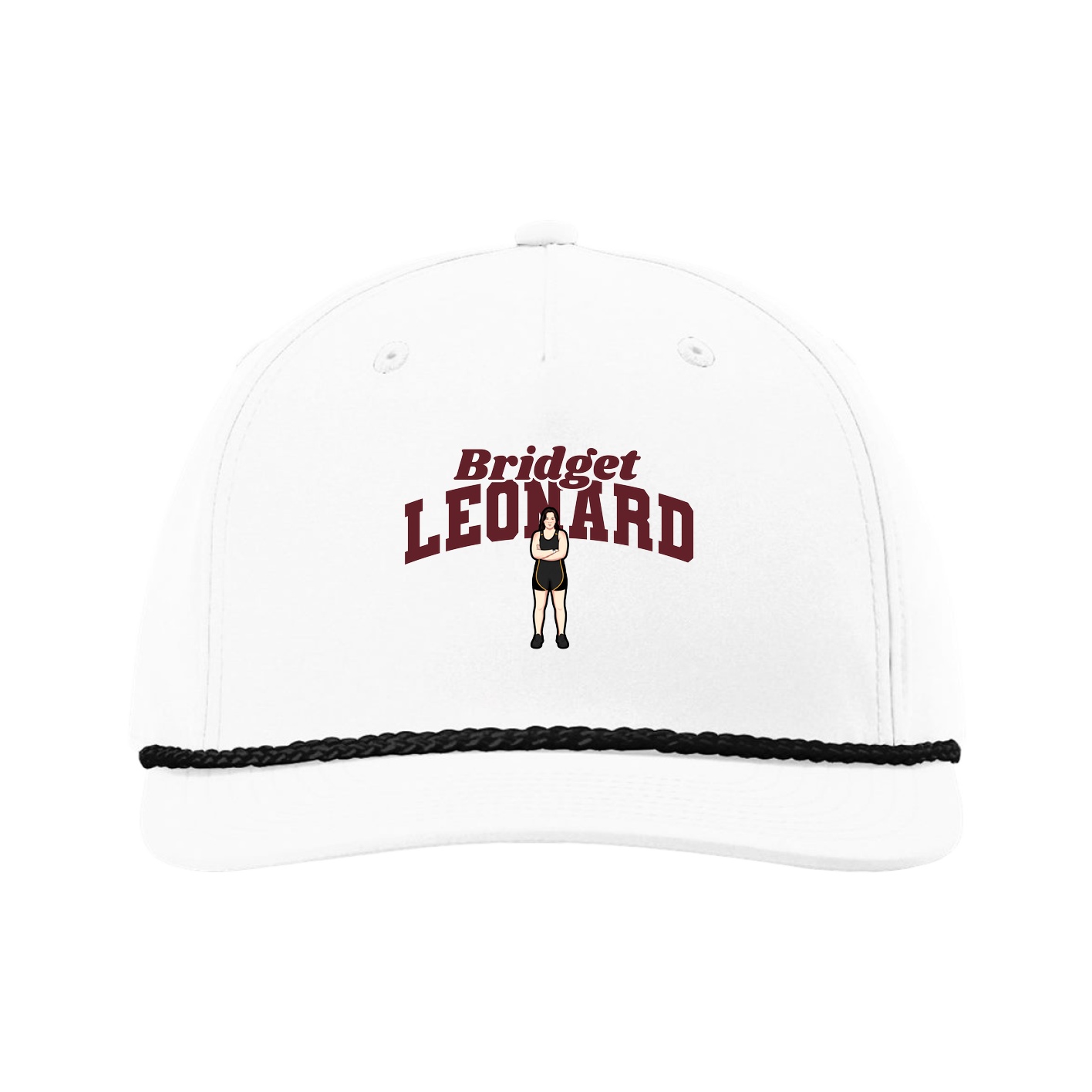 Five-Panel Classic Rope Cap — Signature Arch in White