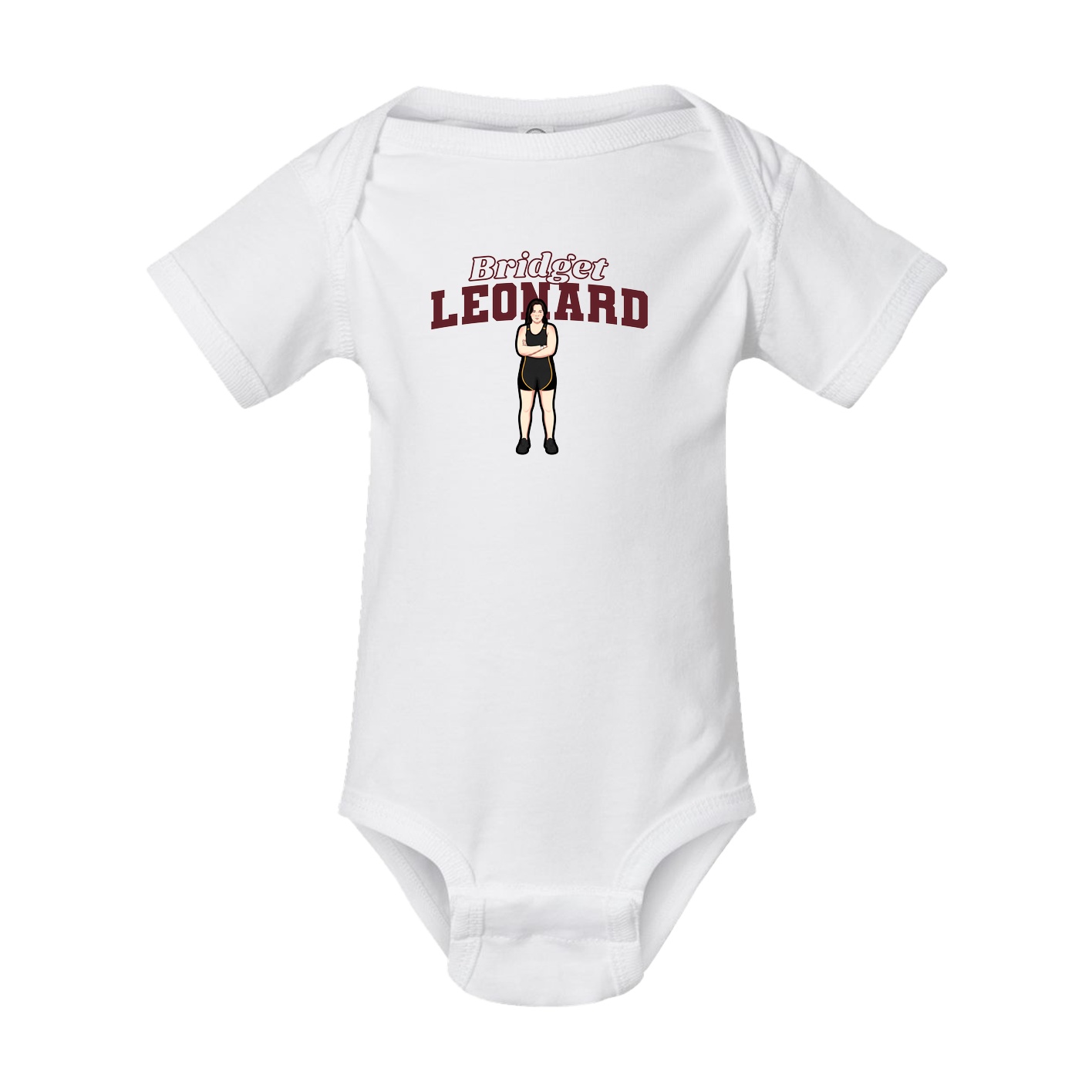 Baby Onesie — Name Arch in White