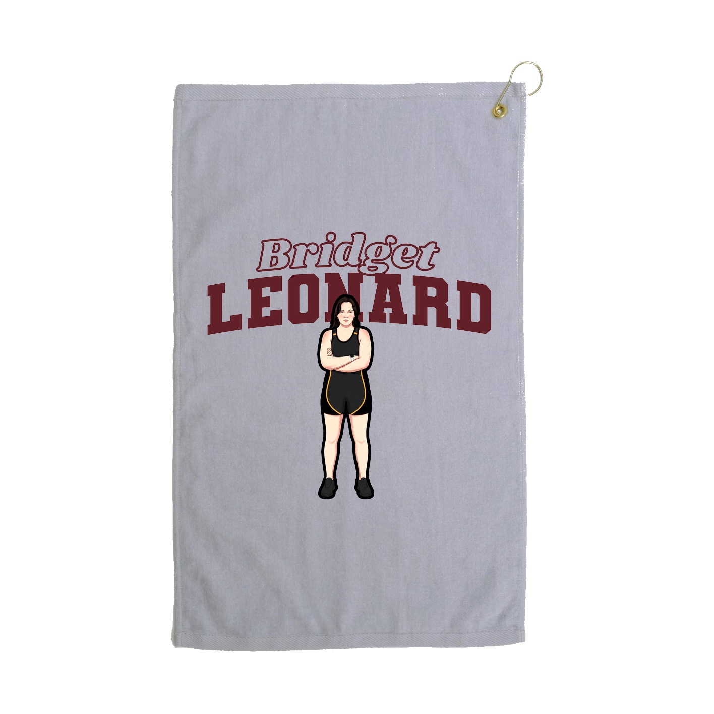 Golf Towel — Name Arch in Grey