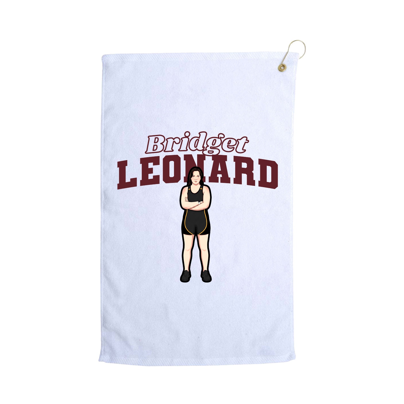 Golf Towel — Name Arch in White