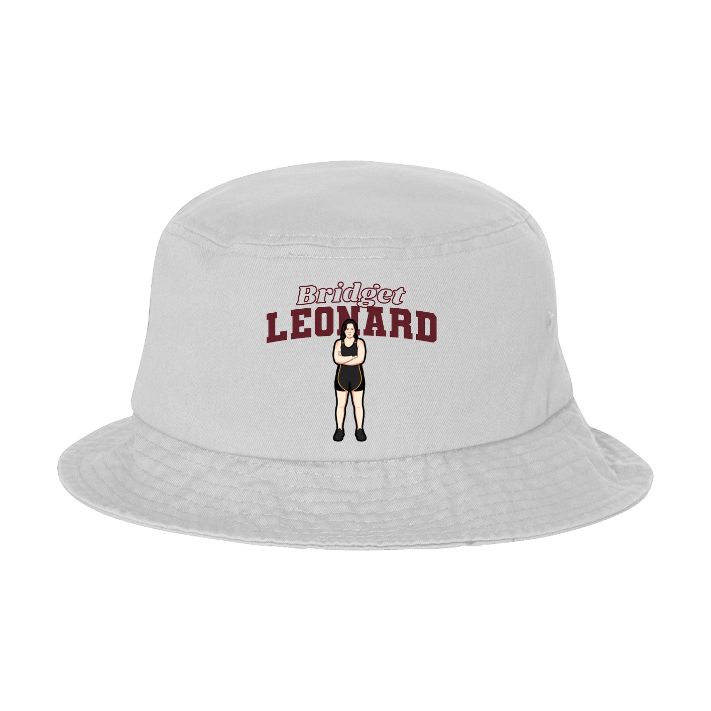 Bucket Cap — Name Arch in White