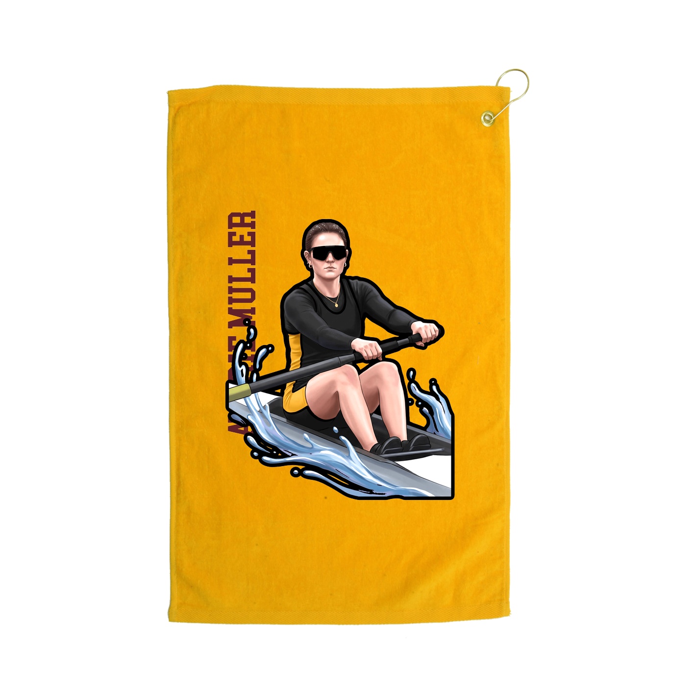 Golf Towel — Name Vertical in Gold