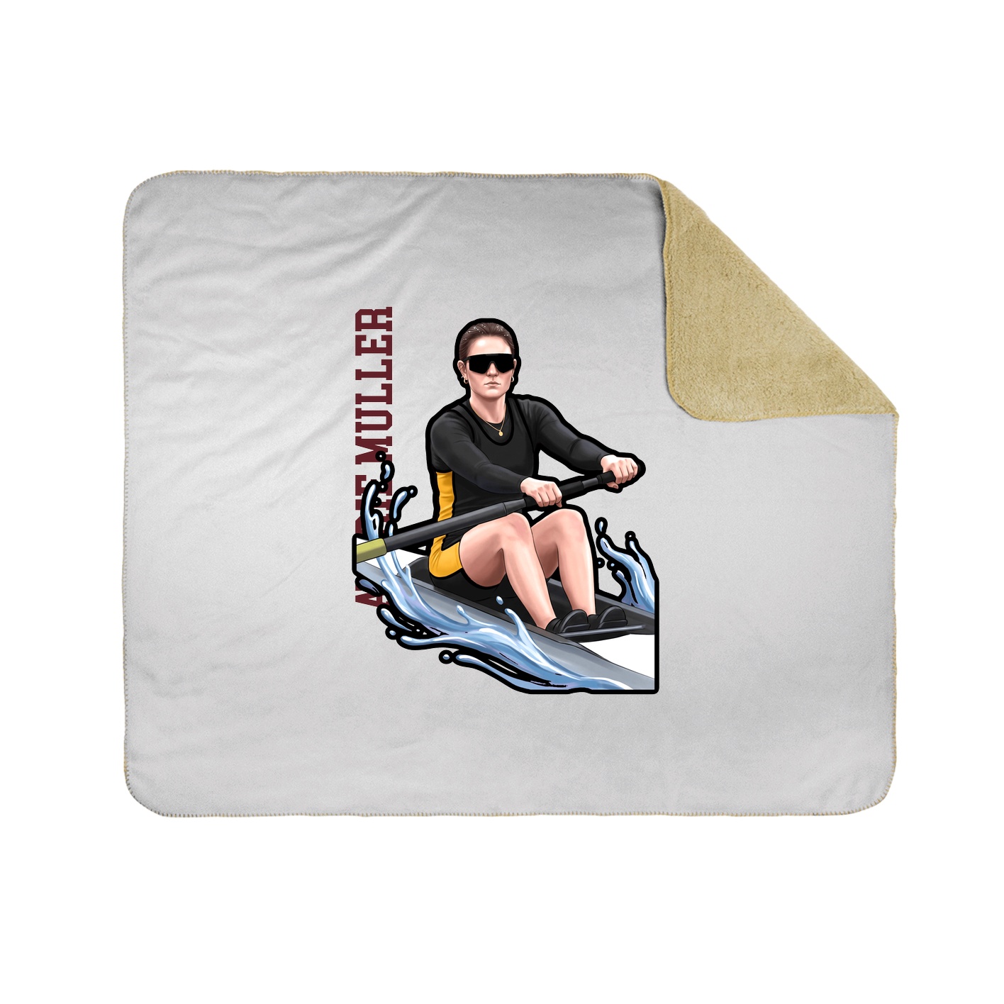 Throw Blanket — Name Vertical in White