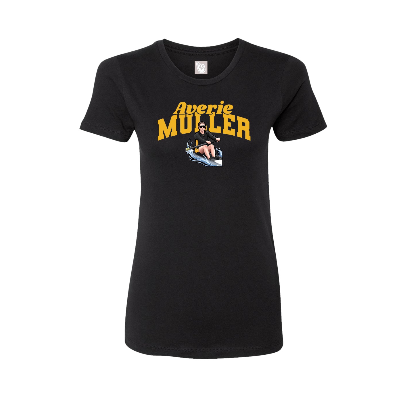 Fitted Women's Tee — Signature Arch in Black