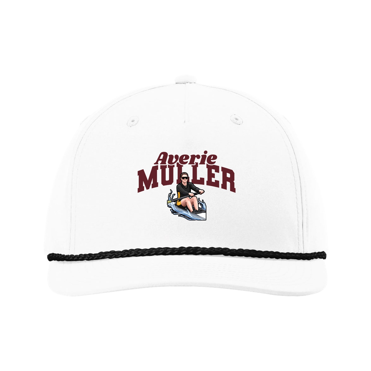 Five-Panel Classic Rope Cap — Signature Arch in White