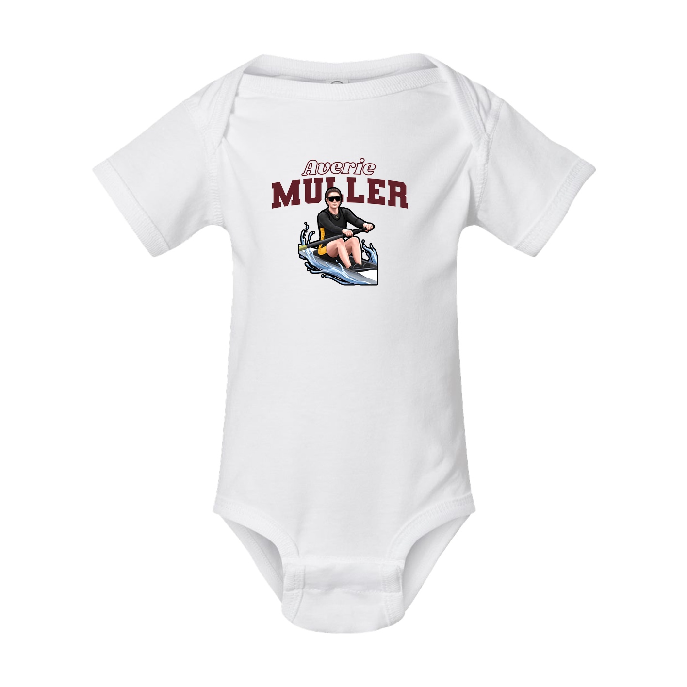 Baby Onesie — Name Arch in White