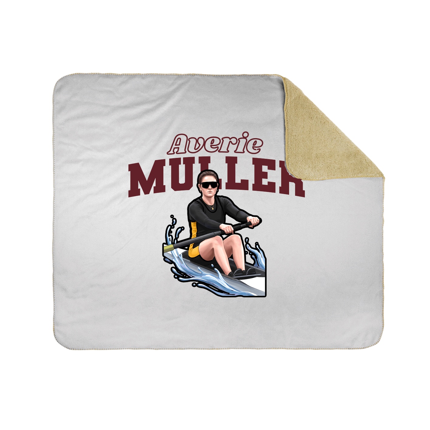 Throw Blanket — Name Arch in White