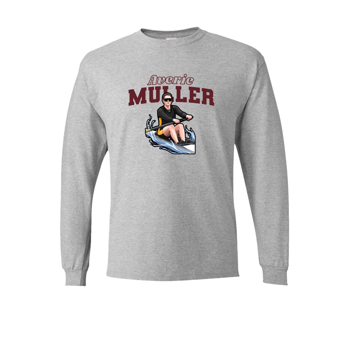 Long Sleeve Tee — Name Arch in Grey
