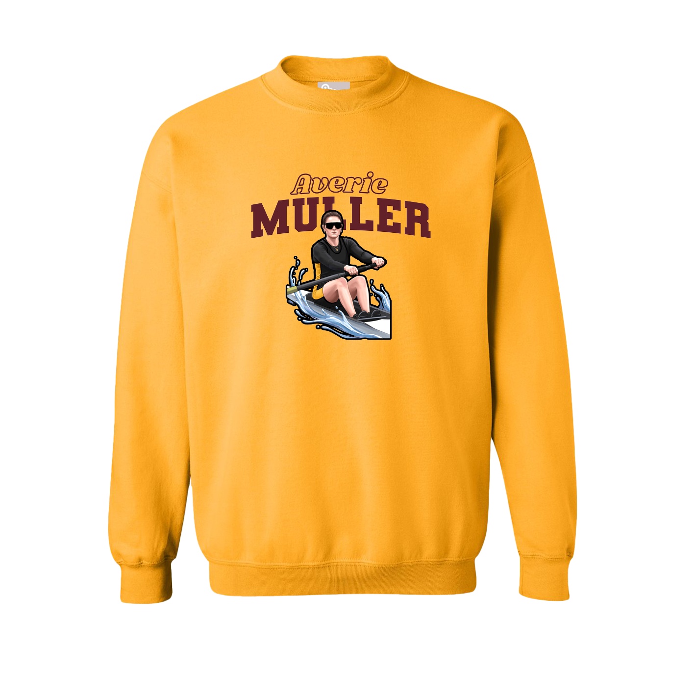 Fleece Crew — Name Arch in Gold
