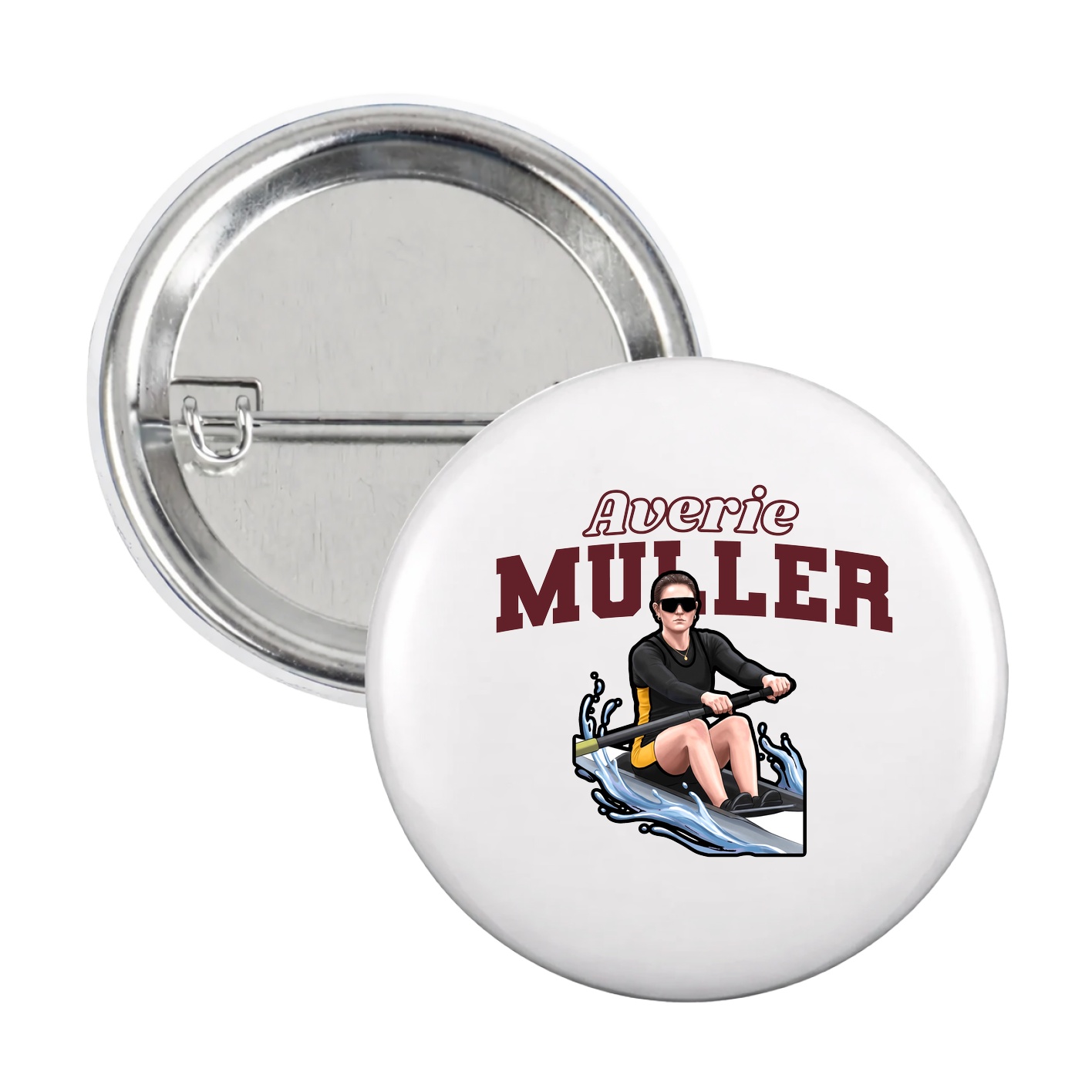 Game Day Button — Name Arch in White
