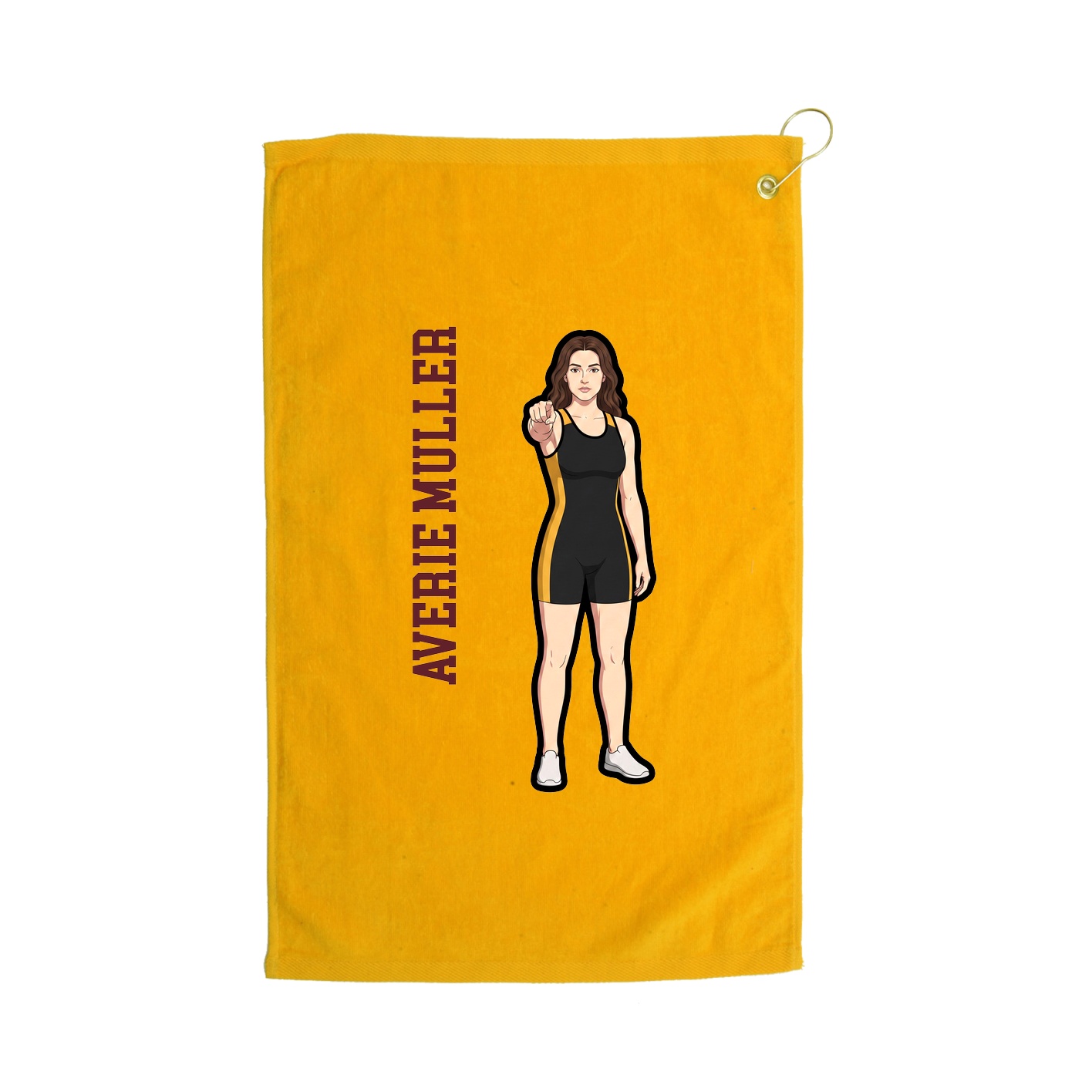 Golf Towel — Name Vertical in Gold