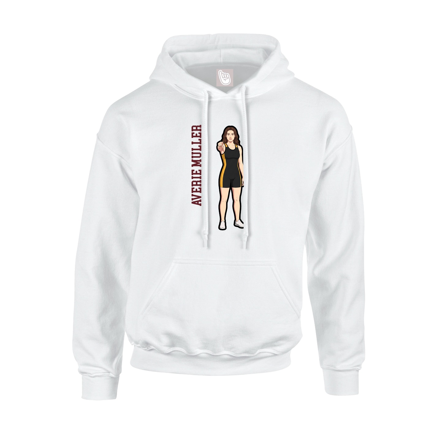 Youth Hoodie — Name Vertical in White