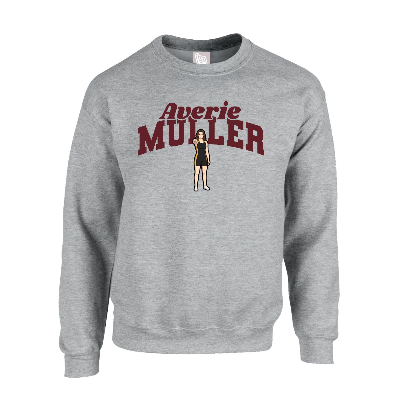Fleece Crew — Signature Arch in Grey