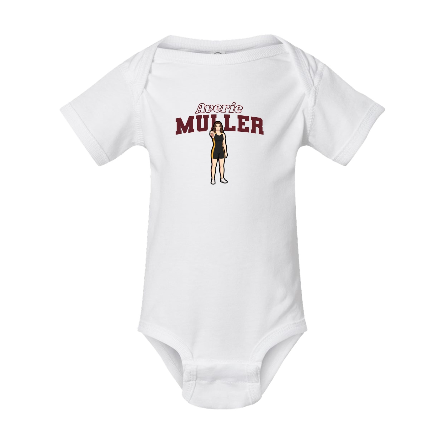 Baby Onesie — Name Arch in White