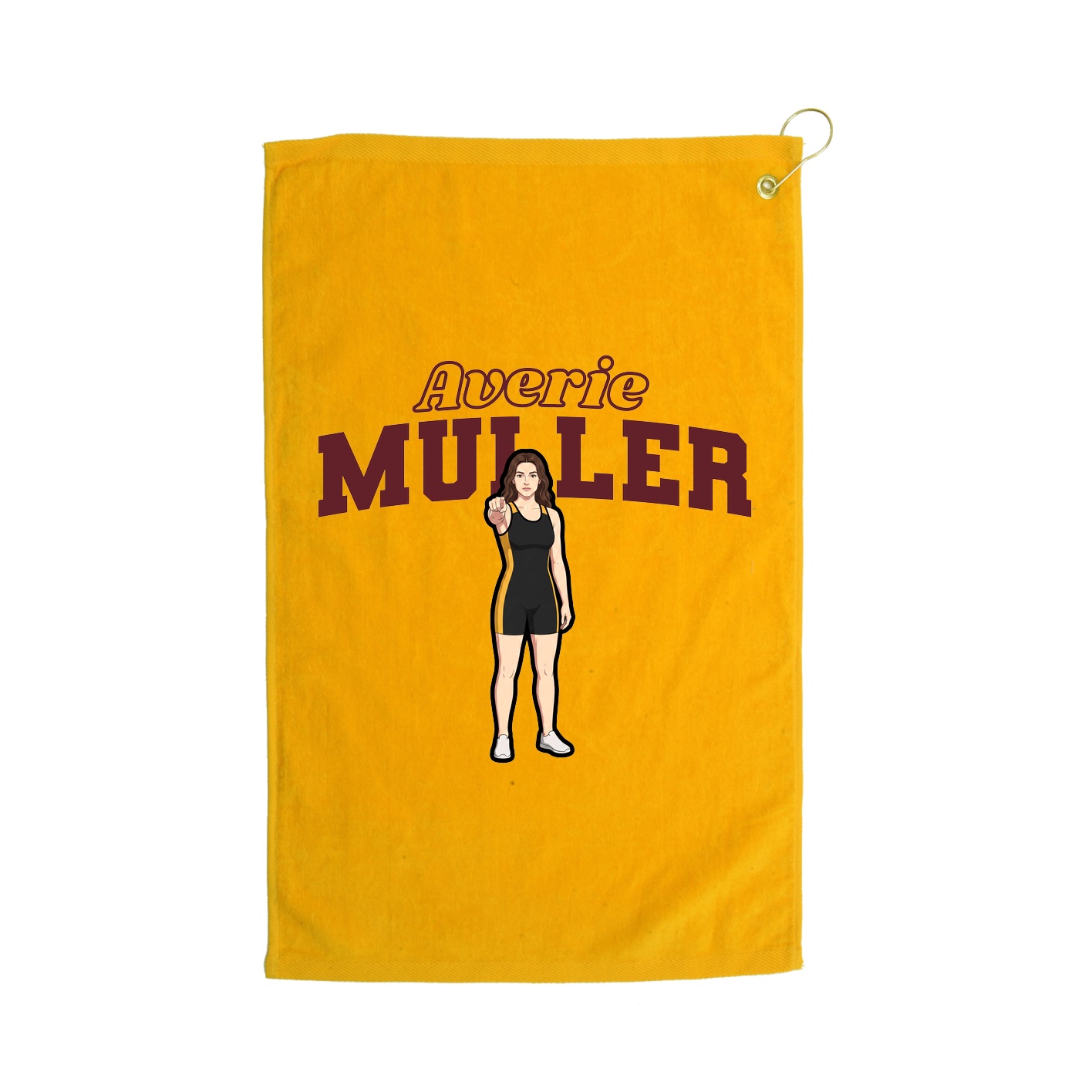 Golf Towel — Name Arch in Gold
