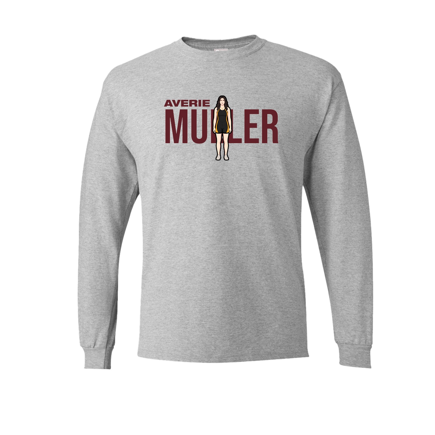 Long Sleeve Tee — Player Name in Grey