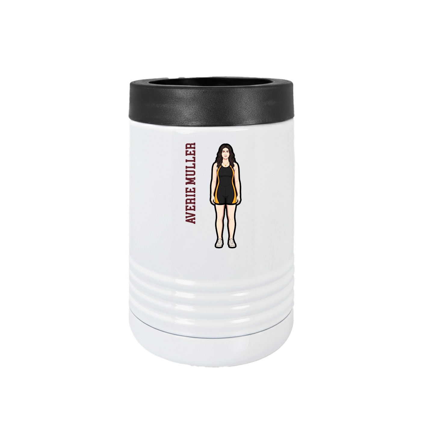 Beverage Holder — Name Vertical in White