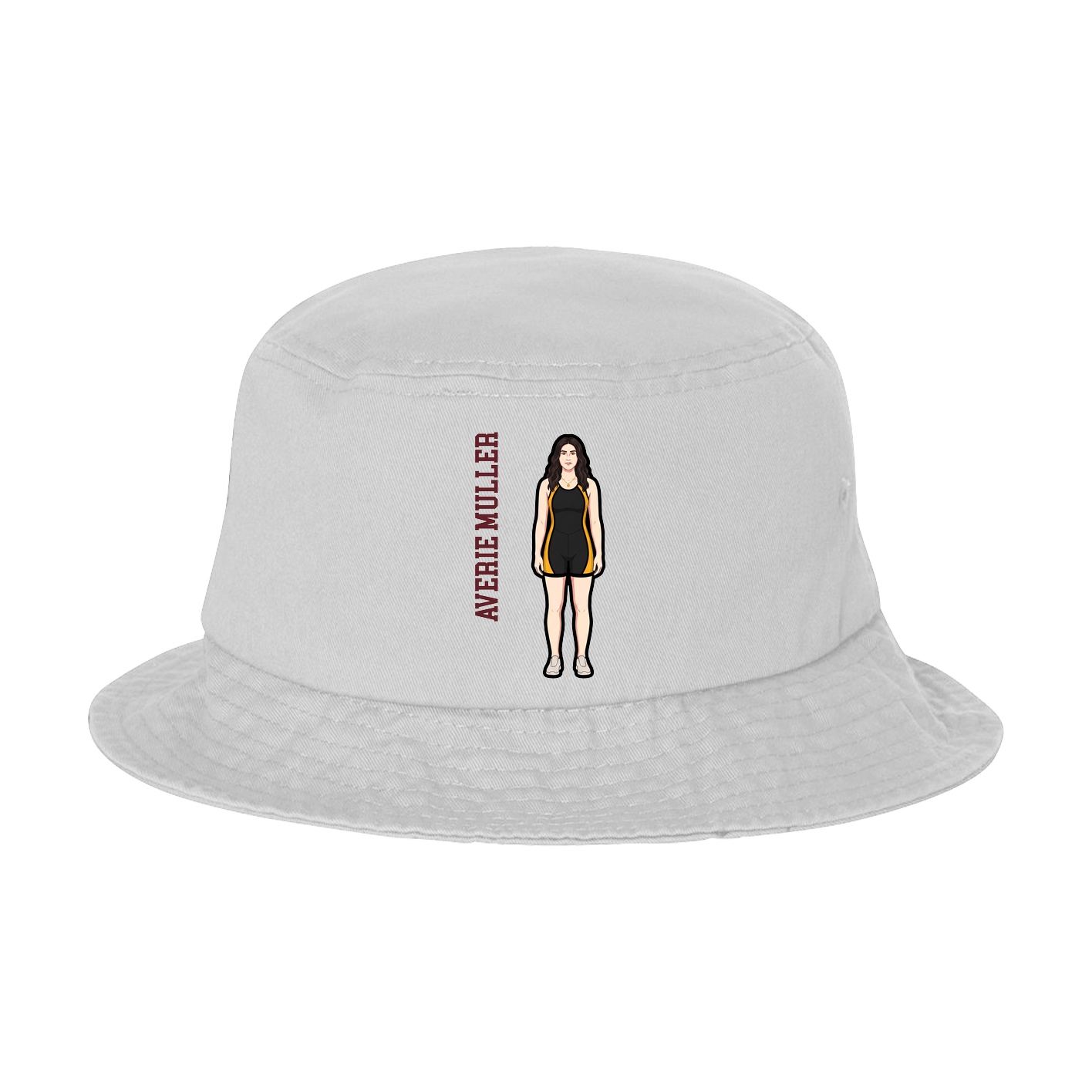 Bucket Cap — Name Vertical in White