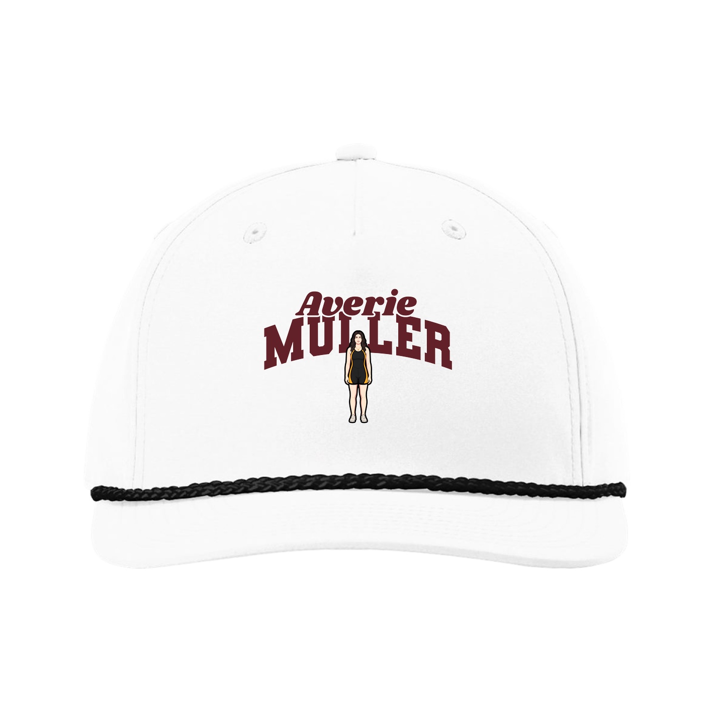 Five-Panel Classic Rope Cap — Signature Arch in White