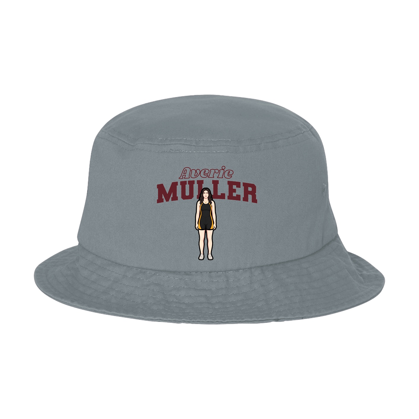 Bucket Cap — Name Arch in Grey