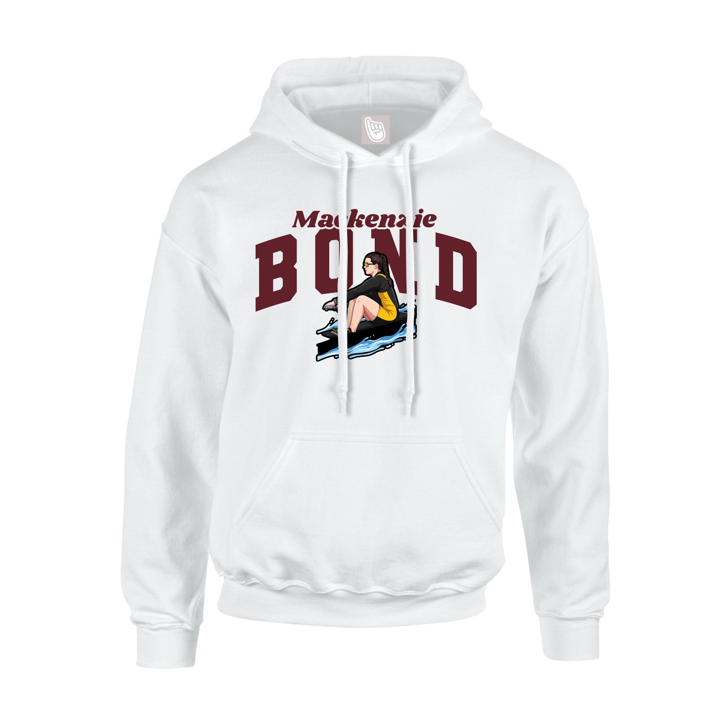 Youth Hoodie — Signature Arch in White