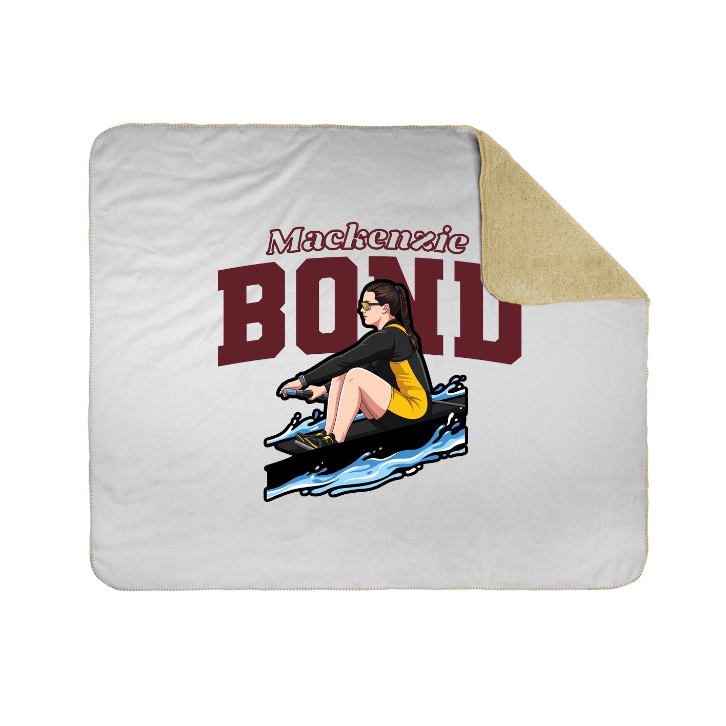 Throw Blanket — Name Arch in White