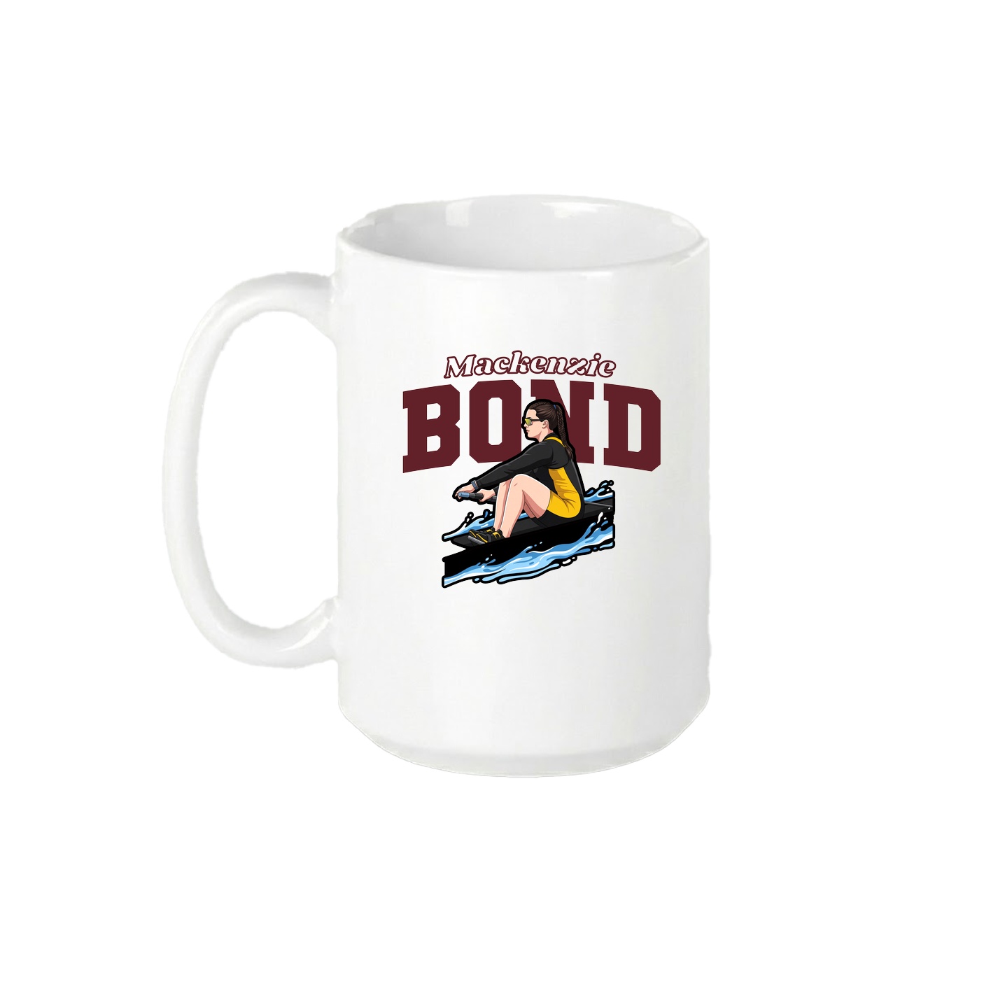 15oz Coffee Mug — Name Arch in White