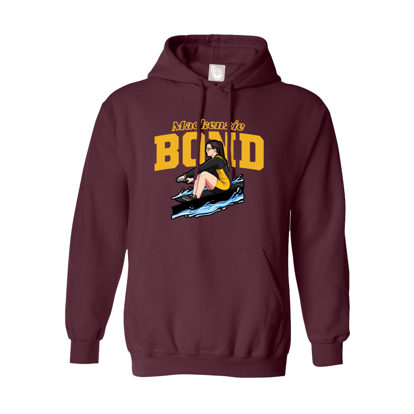 Hoodie — Name Arch in Maroon
