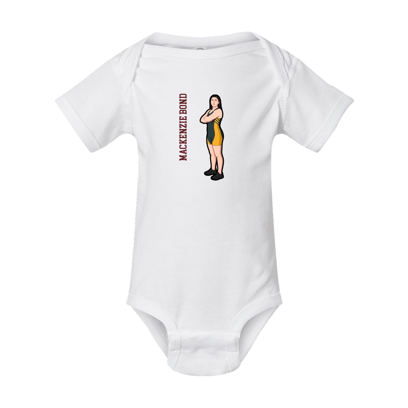 Baby Onesie — Name Vertical in White