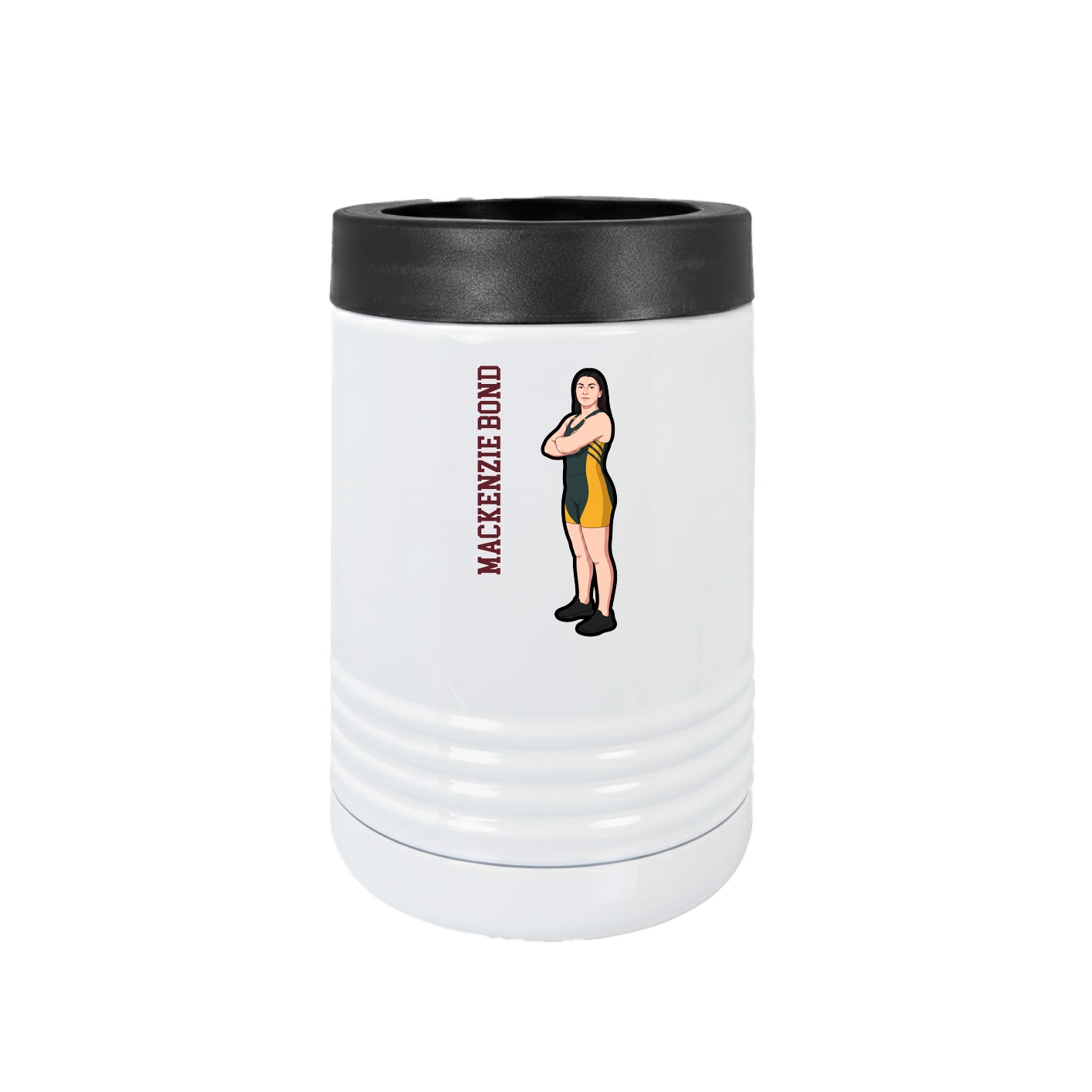 Beverage Holder — Name Vertical in White