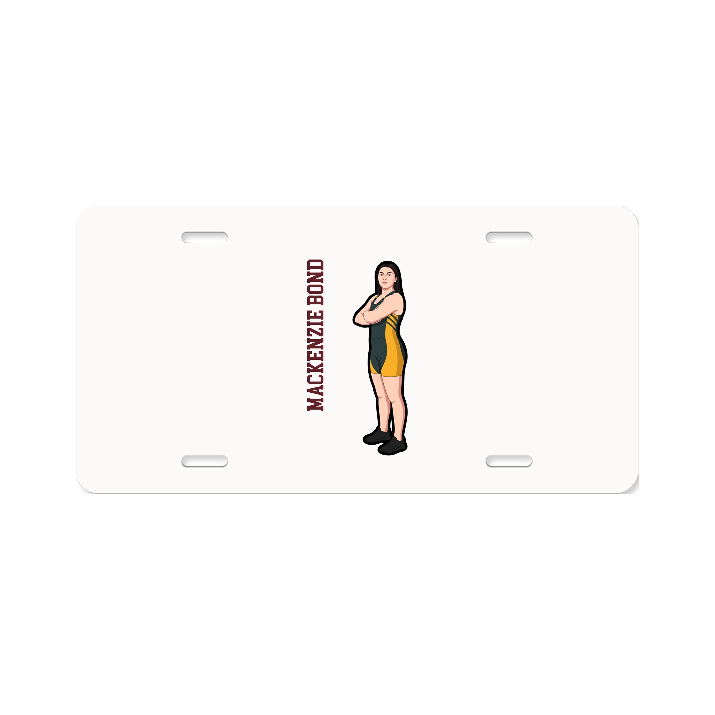 License Plate — Name Vertical in Classic