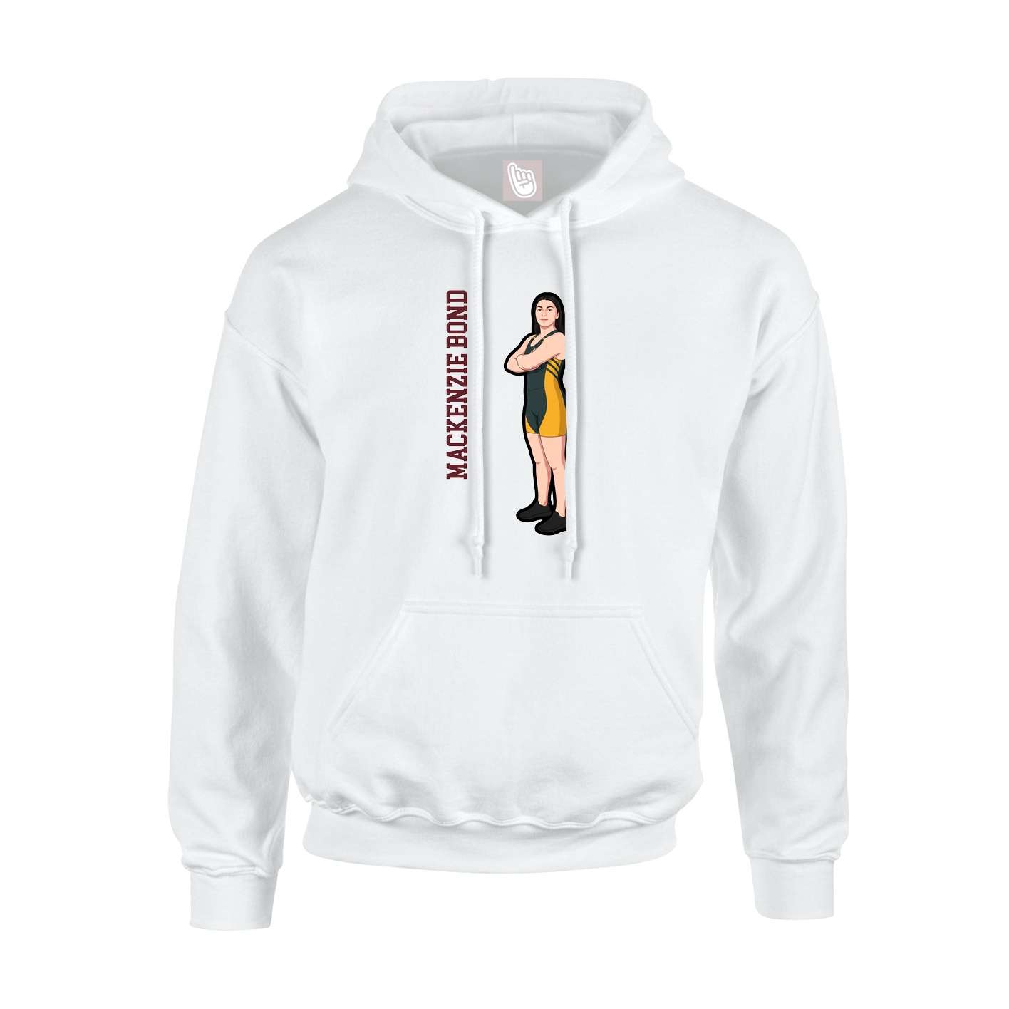 Hoodie — Name Vertical in White